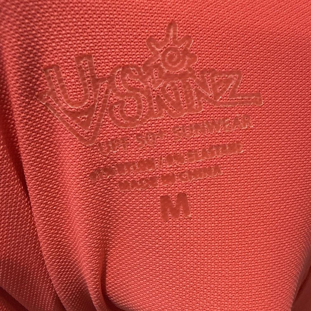UV Skinz Hooded Swim Shirt M Medium Coral Pink Lace Up UPF 50+ Sun Water Jacket - Picture 6 of 8